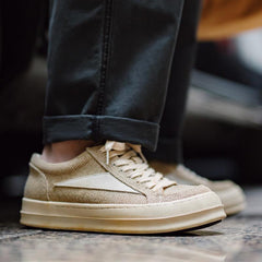 MADEN Men's Sneakers Niche Thick Sole Height Increasing Versatile Trendy Shoes American High Street Retro Distressed Casual Canvas Shoes