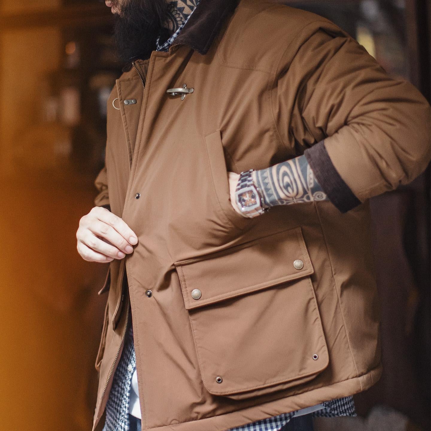 MADEN Corduroy Patchwork Padded Hunting Jacket