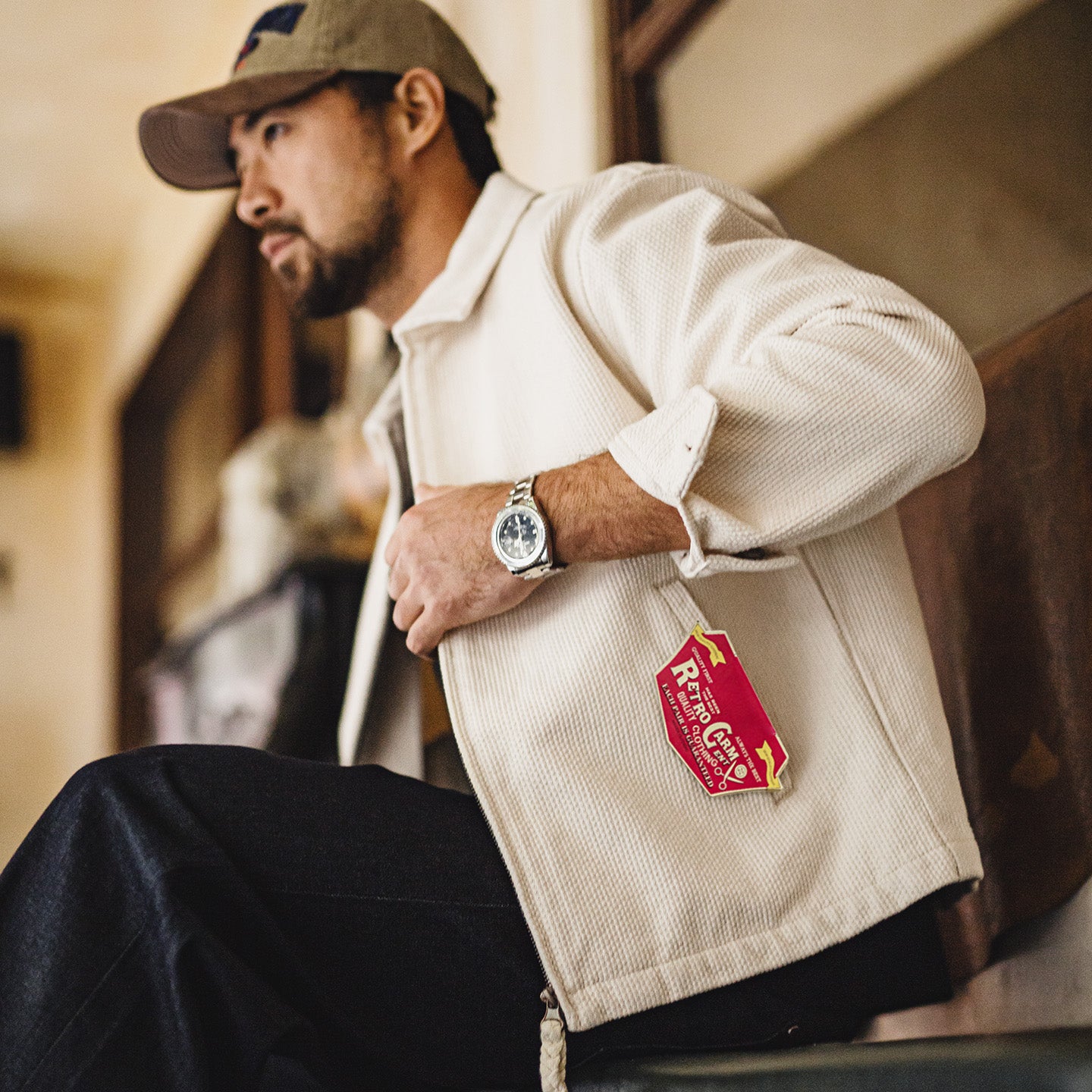 Áo khoác huấn luyện viên IKE MADEN vải canvas 100% cotton