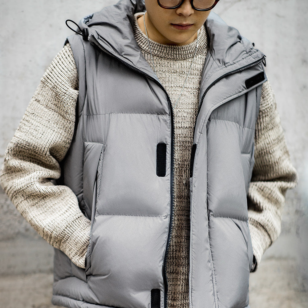 MADEN Men's Detachable Sleeve Down Puffer Vest Jacket