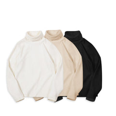 MADEN Damen Gerippter Rollkragenpullover