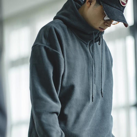 Sweat à capuche zippé MADEN pour homme en polaire – Pull d'hiver épais et confortable, style streetwear 