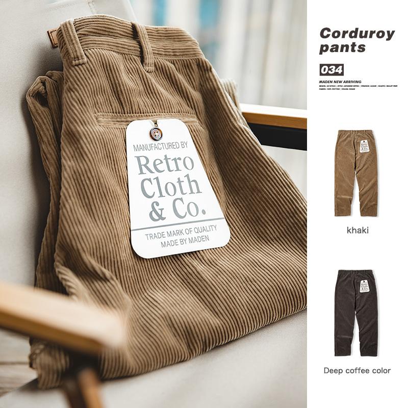 MADEN Herren Retro Cordhose mit geradem Bein, Freizeit