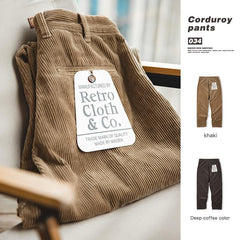 MADEN Herren Retro Cordhose mit geradem Bein, Freizeit