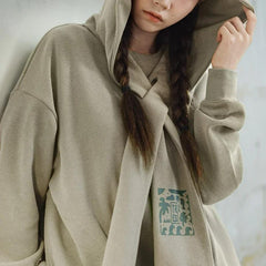 MADEN Cape-Hoodie für Damen mit TREK-Motiv, vielseitiger, lässiger Pullover, Herbst-Lagenjacke, Streetwear-Sweatshirt 