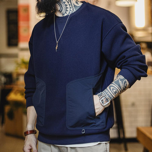 MADEN Herren Sweatshirt aus Schwerer Wollmischung