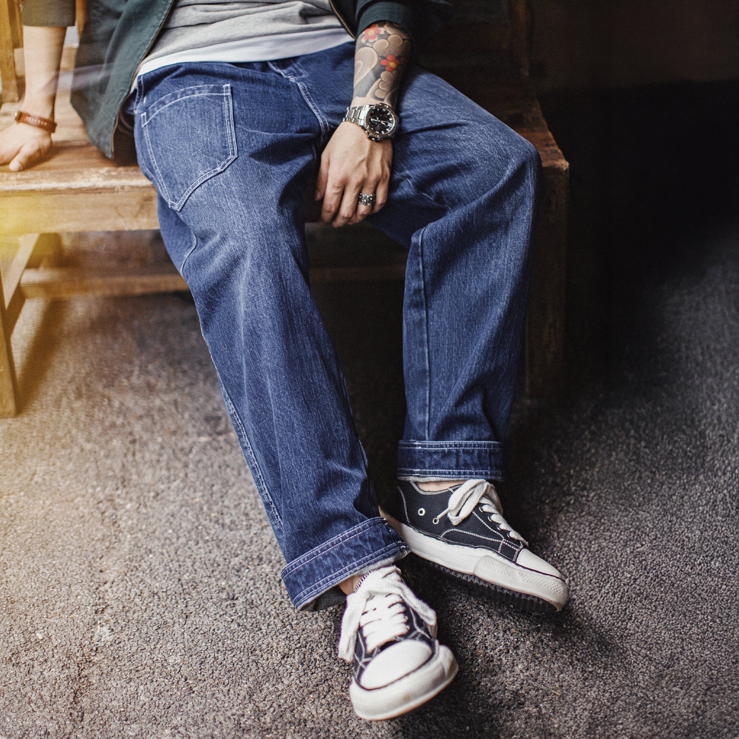 Jeans de mezclilla lavados Slub MADEN