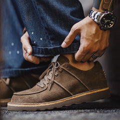MADEN Herren Mokassin Wildleder Lederschuhe