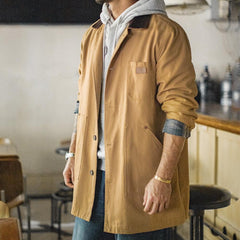 MADEN Herren Michigan Trenchcoat Schwerer Freizeitmantel