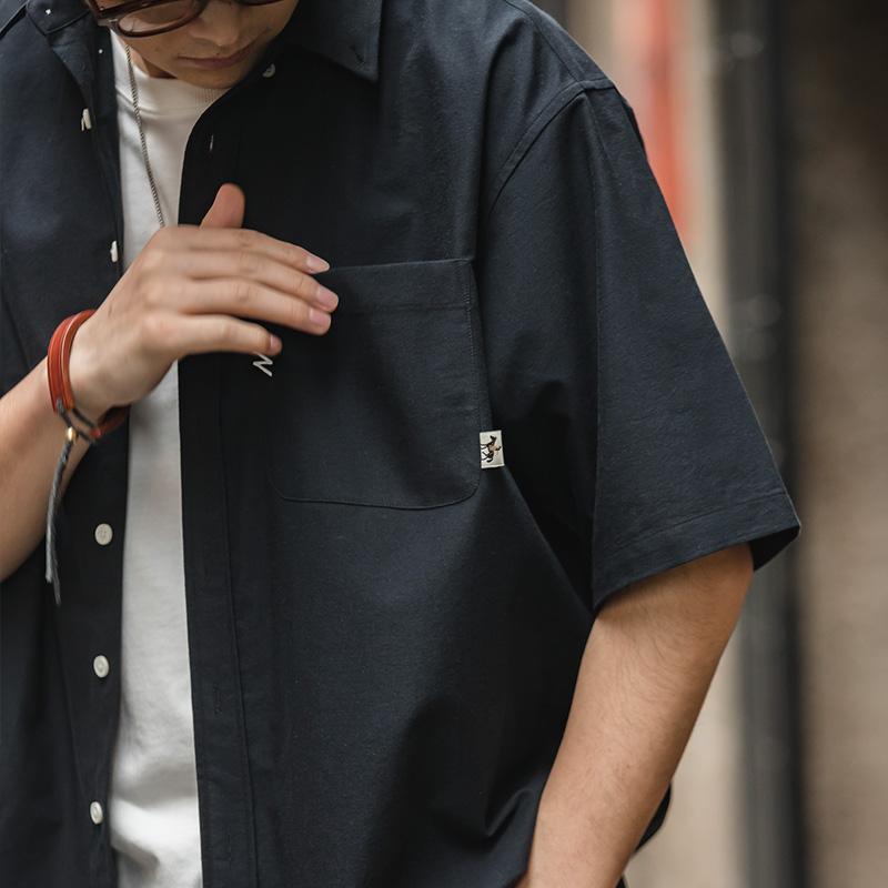 MADEN Men's Retro Oversize Oxford Button-Down Shirt