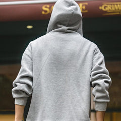 MADEN Schwerer Waffelstrick Kapuzenpullover Sweatshirt