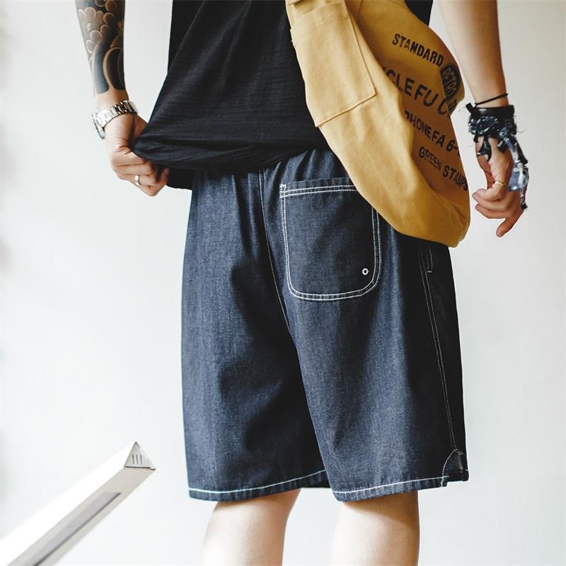 MADEN Herren lockere Denim-Shorts mit Ice-Feel, lässig