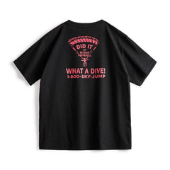 MADEN Vintage Buchstaben-Print Schwergewicht Baumwoll-T-Shirt