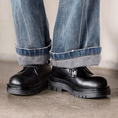 MADEN Schwarze Derby-Schuhe – Klobige Dicksohle