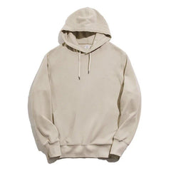 MADEN Schwerer Baumwoll Hoodie in Uni, Klassische Passform