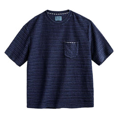 MADEN Men's Wave Pattern Jacquard Knitted T-Shirt