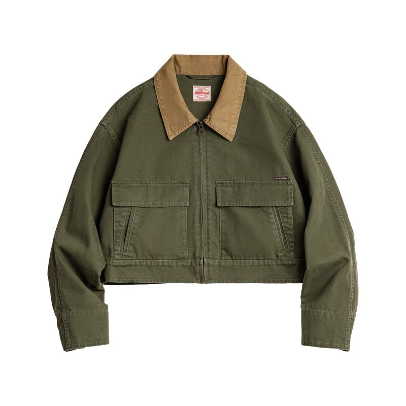 MADEN Women's Colorblock Canvas Safari Jacket