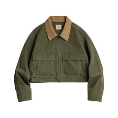 MADEN Women's Colorblock Canvas Safari Jacket