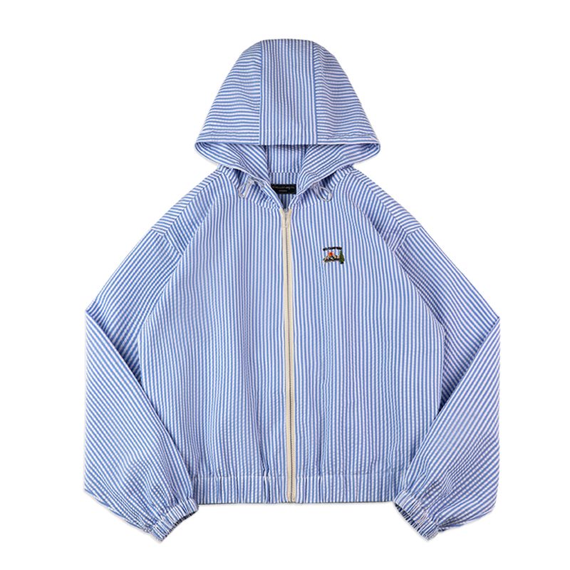 MADEN Striped Lightweight Shirt Jacket