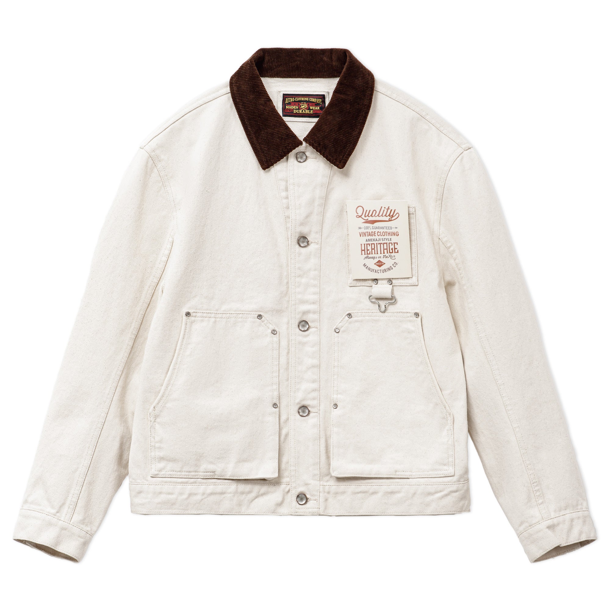 MADEN J22 Chore Jacke mit Cordkragen