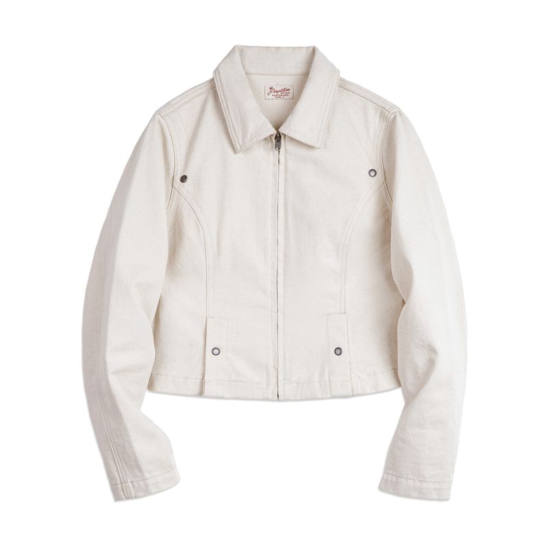MADEN White Waist-Cinching Lapel Workwear Jacket