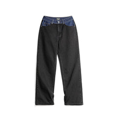 MADEN Color-Blocked High-Waist Flared Denim Jeans