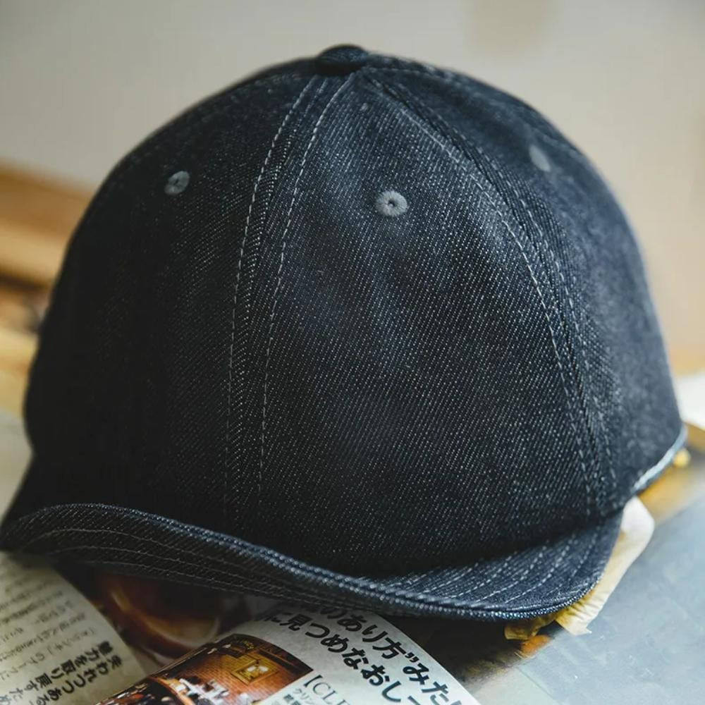 MADEN Retro Denim Baseball Cap mit kurzem Schirm