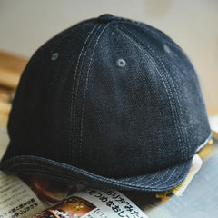 MADEN Retro Denim Baseball Cap mit kurzem Schirm