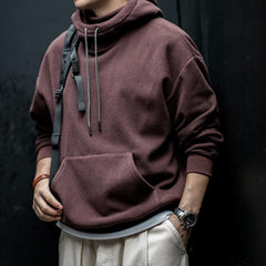 Sudadera con capucha balaclava de forro polar de peso pesado con capa cortaviento para hombre MADEN