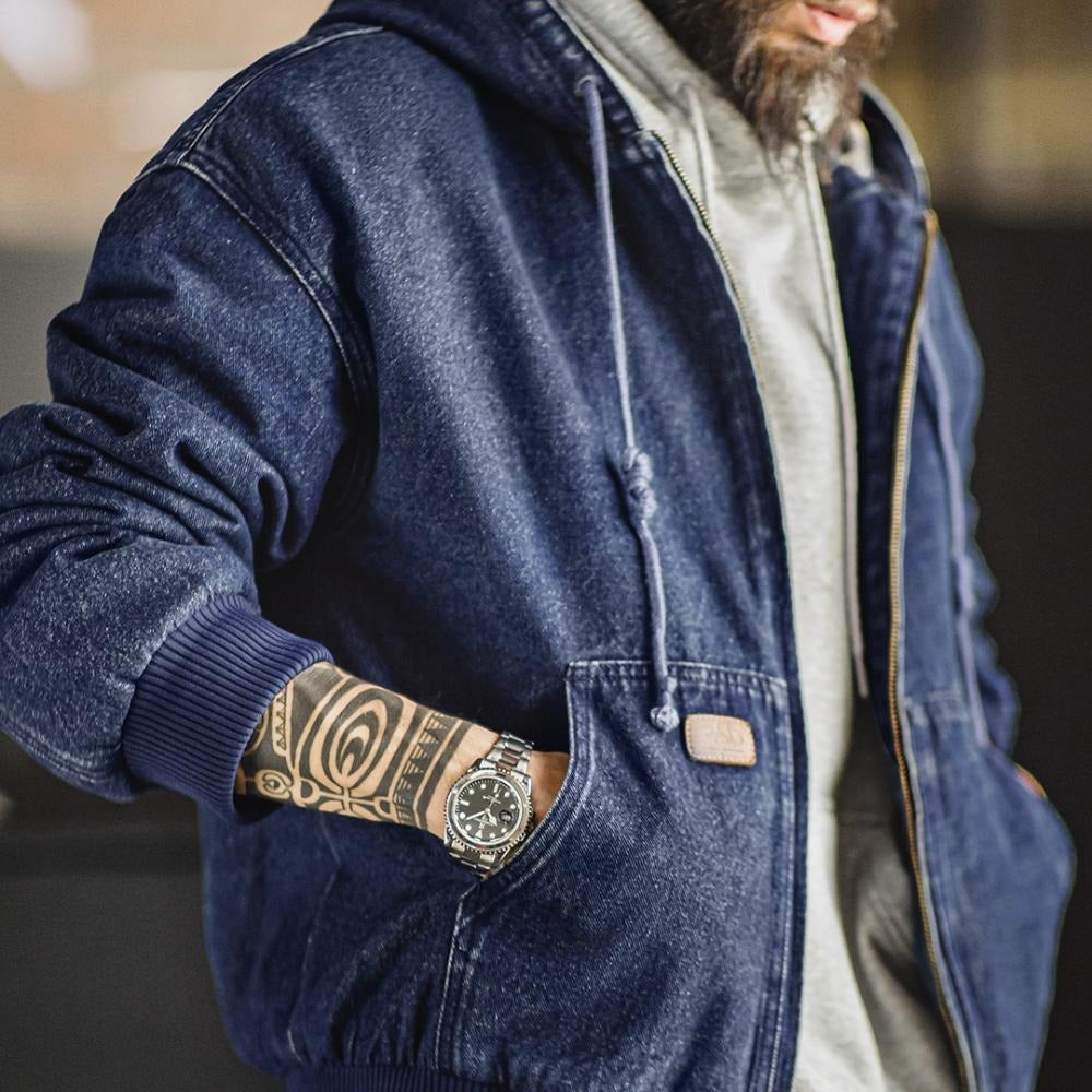 MADEN J130 Denim Hoodie Jacket