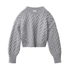 MADEN Damen Zopfstrick Pullover