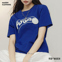 MADEN Women’s Klein Blue Oversized Cotton T-Shirt