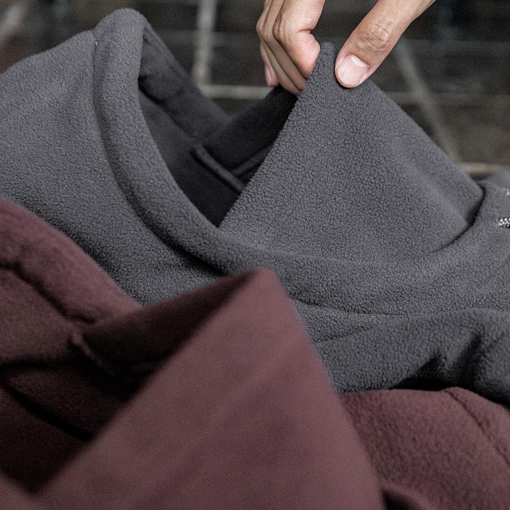 Sudadera con capucha balaclava de forro polar de peso pesado con capa cortaviento para hombre MADEN