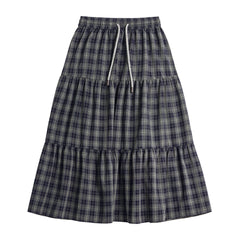 Falda A-line de patchwork a cuadros MADEN