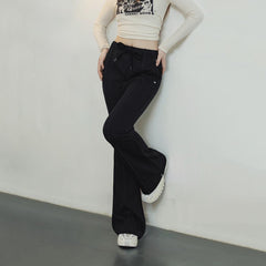MADEN Damen Schlaghose, lässige Slim-Fit-Hose für Kurven, Stretch-Yogahose, bequeme, locker fallende Hose für optimalen Tragekomfort im Alltag 