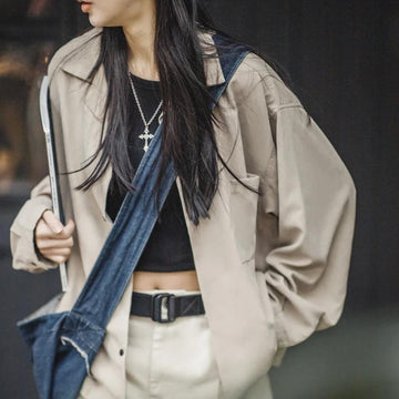 MADEN Retro Peachskin Camp Collar Oversized Shirt