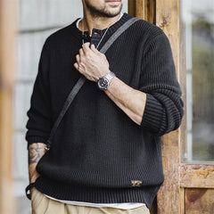 Henley de algodón pesado con rayas verticales para hombre MADEN