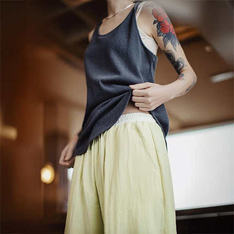 MADEN Draped Cool Sun Protection Phoenix Sweatpants Frühling Sommer Lazy Relaxed Fit Waist Cinching Pants Dopamine Dance Yamamoto Pants Damen 