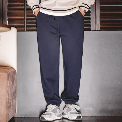 마덴 캐주얼 플리스 바지 남성 조거 배기 끈 조절 운동 바지