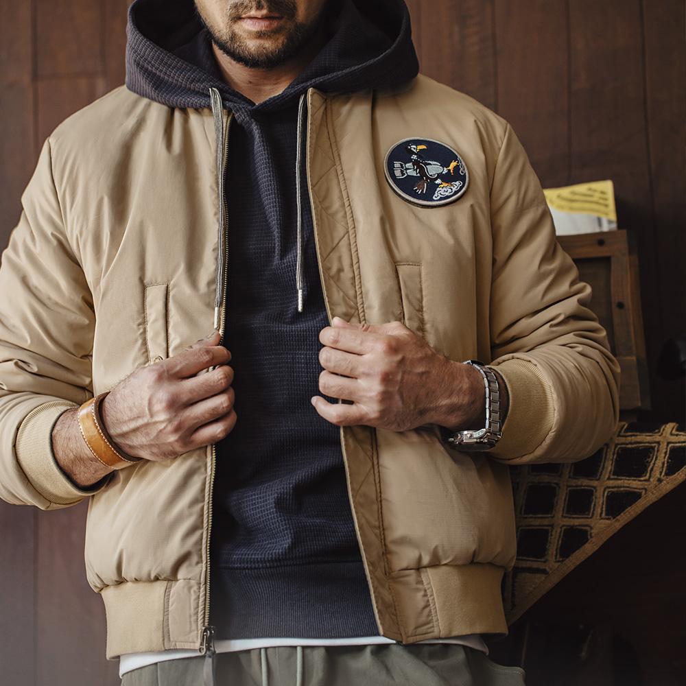 Veste réversible MADEN MA-1 - Vêtement d'extérieur en coton épais 