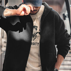 MADEN Schwerer Waffelstrick Kapuzenpullover Sweatshirt