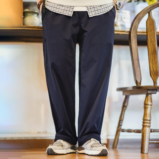 MADEN Men's Heavyweight Herringbone Casual Trousers