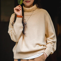 Áo Len Cổ Lọ Gân Ôm Nữ MADEN