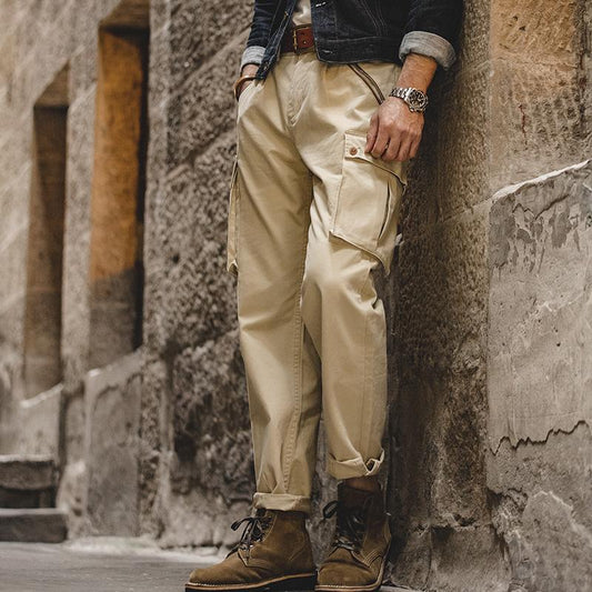 MADEN Herren Schwere Baumwoll Tapered Cargo Hose
