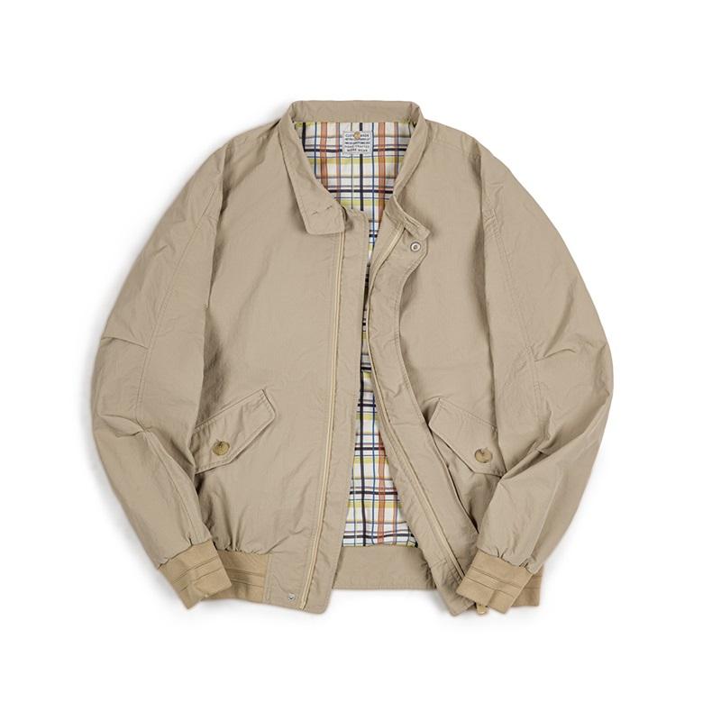 MADEN Herren Klassische Khaki Baumwoll Harrington Jacke