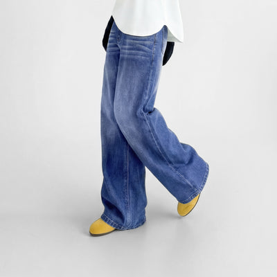 Jean MADEN en denim délavé, coupe droite 