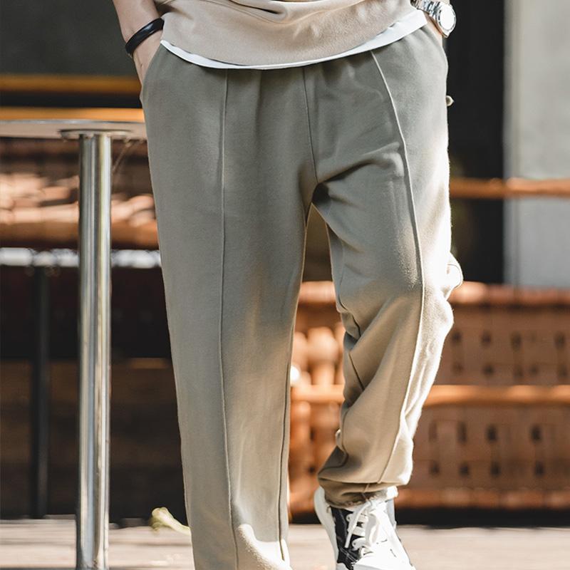 MADEN Herren Schwere Strick-Sweathose mit Elastischem Bund