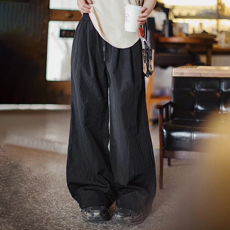 MADEN Damen Schnell trocknende Cargohose mit weitem Bein