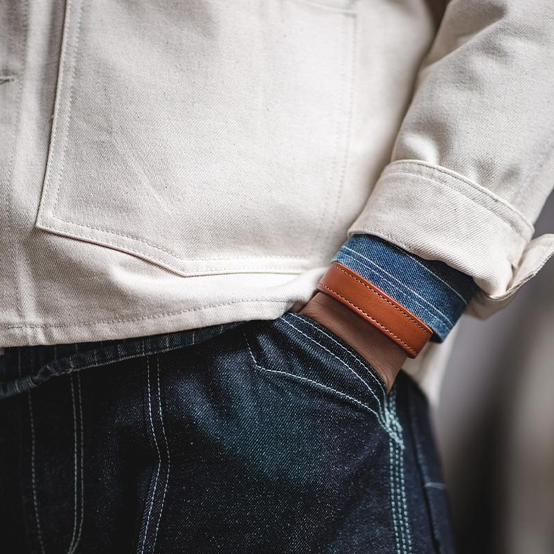 MADEN Vegetable-Tanned Genuine Leather Couple Bracelet