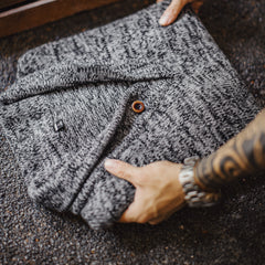 MADEN Vintage Pullover mit Schalkragen